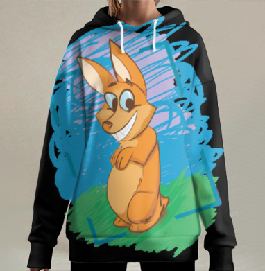 Корги в фокусе, Hoodie Long Oversize 3D