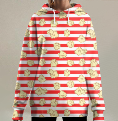 Коробка попкорна, Hoodie Long Oversize 3D