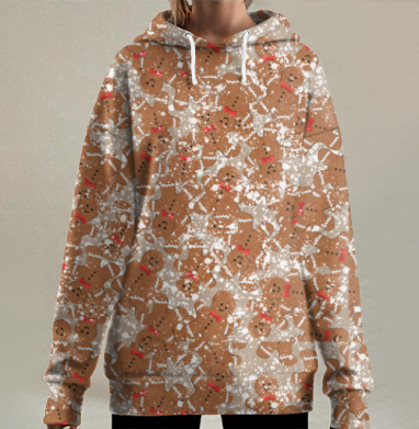 Креветки на льду закуска к пиву, Hoodie Long Oversize 3D