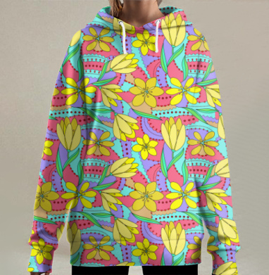 Крокусы, Hoodie Long Oversize 3D