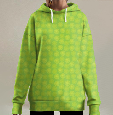 Кусочки лимонов, Hoodie Long Oversize 3D