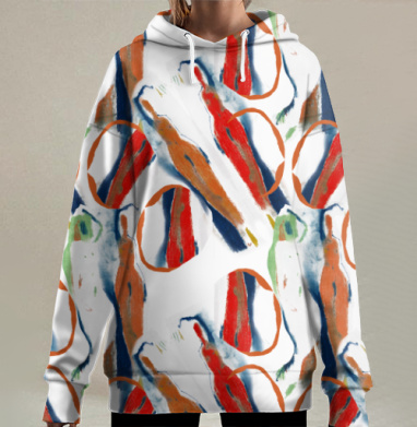 Лэйдиз, Hoodie Long Oversize 3D