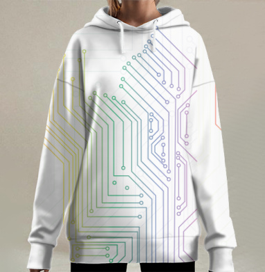 Линии айтишника, Hoodie Long Oversize 3D