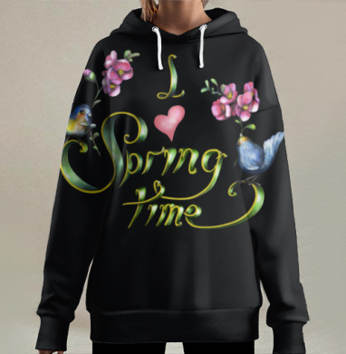Люблю Весну, Hoodie Long Oversize 3D