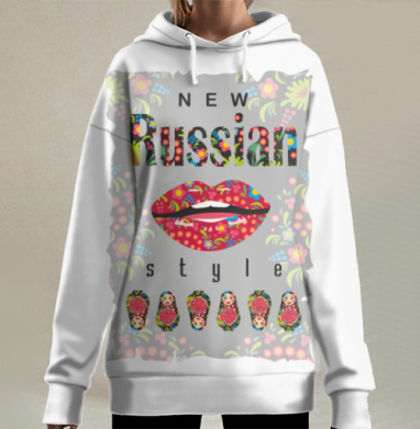 Яркий New Russian Style с матрёшками и росписью - Магазин футболок Dobromira