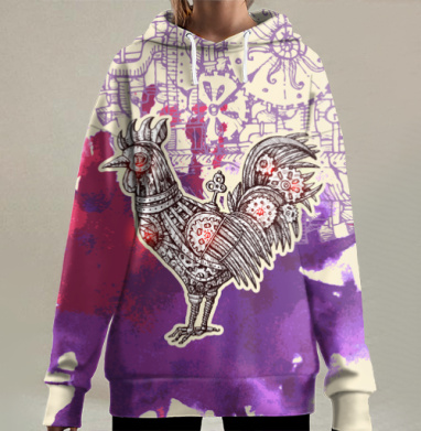 Механический петух, Hoodie Long Oversize 3D