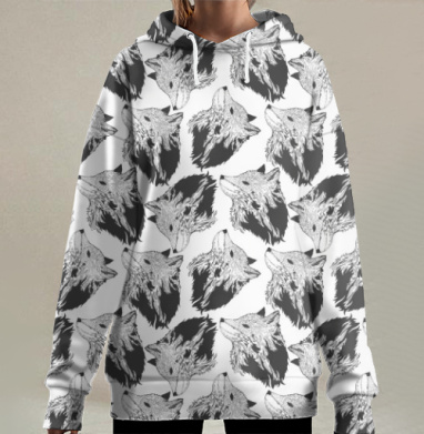 Много лис, Hoodie Long Oversize 3D