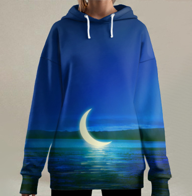 Moonlight / Лунный свет, Hoodie Long Oversize 3D