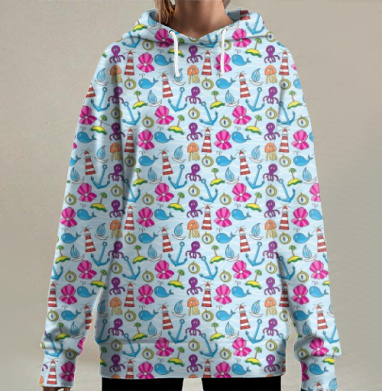 Морские штуки, Hoodie Long Oversize 3D