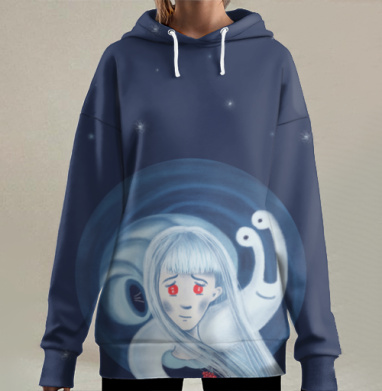 Музыкальная улитка, Hoodie Long Oversize 3D