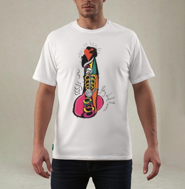 Экспрессивное художественное панно «Мой дорогой любовник», Футболка мужская REGULAR белая