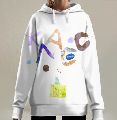 Яркое Класс Коллаж Стиль Коллаж, Hoodie Long Oversize 3D