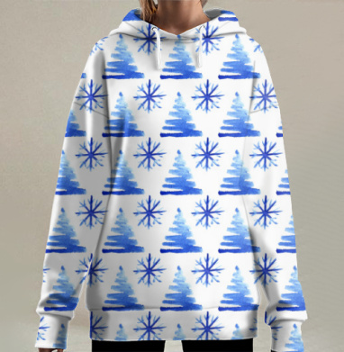 Новогодний, Hoodie Long Oversize 3D
