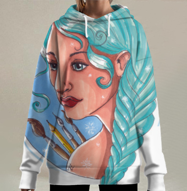 Новый год художника, Hoodie Long Oversize 3D
