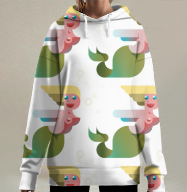 НЮ русалка, Hoodie Long Oversize 3D