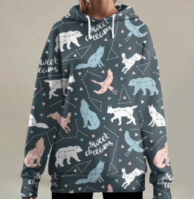 Обитатели млечного пути, Hoodie Long Oversize 3D
