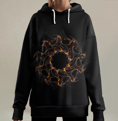 Огненная мандала, Hoodie Long Oversize 3D