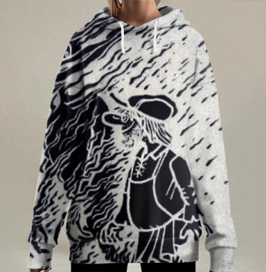 Бывший привратник студенческого интерната бегает по улицам, Hoodie Long Oversize 3D