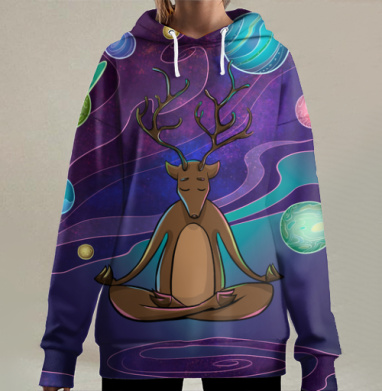 Олень духовный, Hoodie Long Oversize 3D