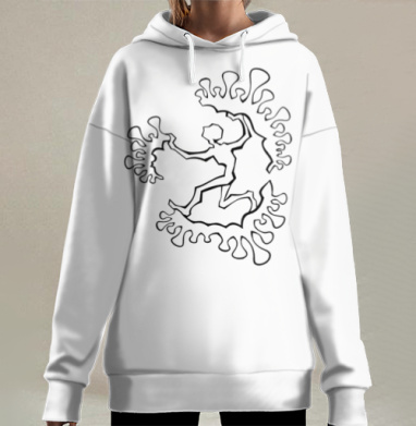Человек борется вирус победа воля человека, Hoodie Long Oversize 3D