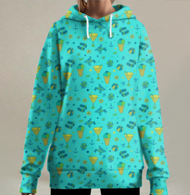 Отпуск у моря, Hoodie Long Oversize 3D