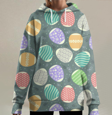 Пасхальные яйца, Hoodie Long Oversize 3D