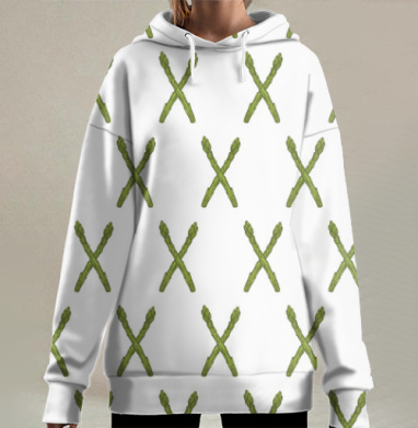 Паттерн спаржа, Hoodie Long Oversize 3D