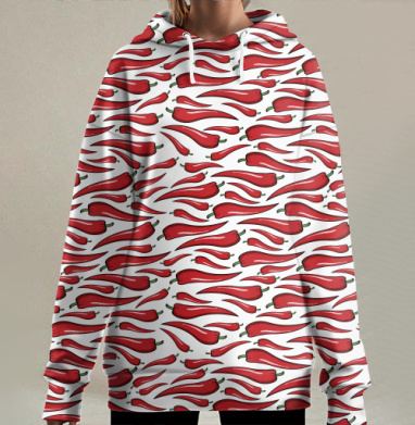 Перчики чили, Hoodie Long Oversize 3D
