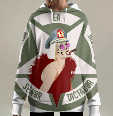 Помни смерть мистер диктатор с сарказмом и вызовом, Hoodie Long Oversize 3D