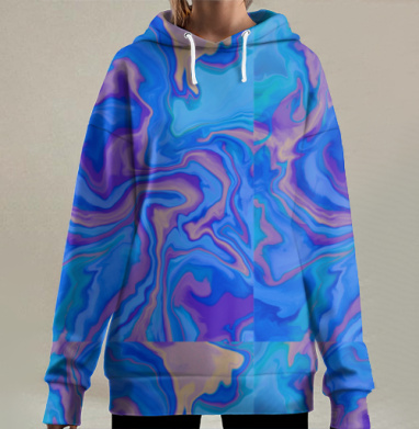 Расплывчатый абстракт, Hoodie Long Oversize 3D