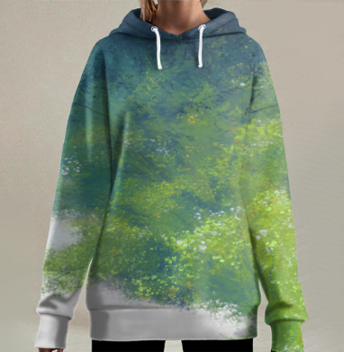 Растительная, Hoodie Long Oversize 3D