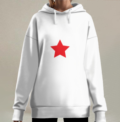 Red star / Красная звезда, Hoodie Long Oversize 3D