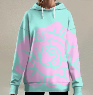 Роза на мяте, Hoodie Long Oversize 3D