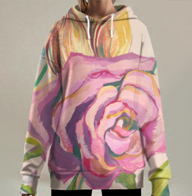 Роза, Hoodie Long Oversize 3D