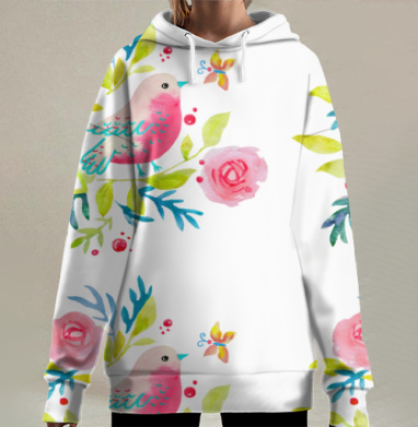 Розовая птичка - Магазин футболок charlene - Дизайнерские принты