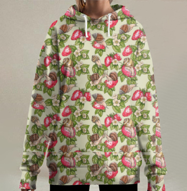 Счастливые улитки, Hoodie Long Oversize 3D