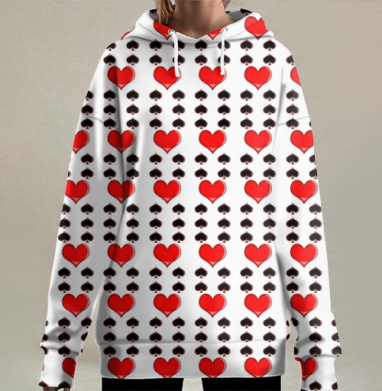 Сердце-пик, Hoodie Long Oversize 3D