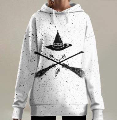 Шляпа и помелЫ, Hoodie Long Oversize 3D