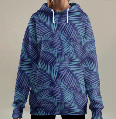 Синие тропики, Hoodie Long Oversize 3D