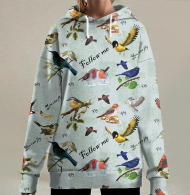 Следуй за мной, Hoodie Long Oversize 3D