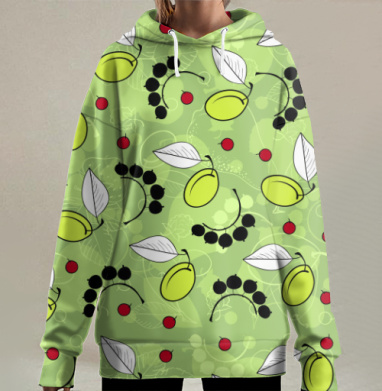 Слива и смородина, Hoodie Long Oversize 3D