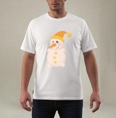 SNOWMAN in orange / Снеговик в оранжевом - Магазин футболок sabelskaya - Дизайнерские принты