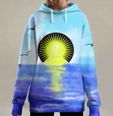 Солнце -сила света, Hoodie Long Oversize 3D