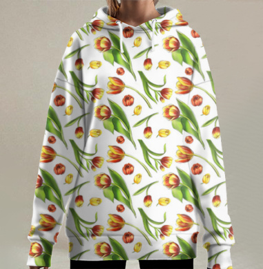 Солнечные тюльпаны, Hoodie Long Oversize 3D