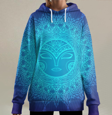 Сонная луна, Hoodie Long Oversize 3D