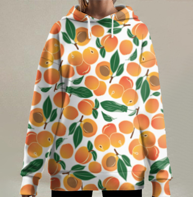 Спелый абрикос, Hoodie Long Oversize 3D