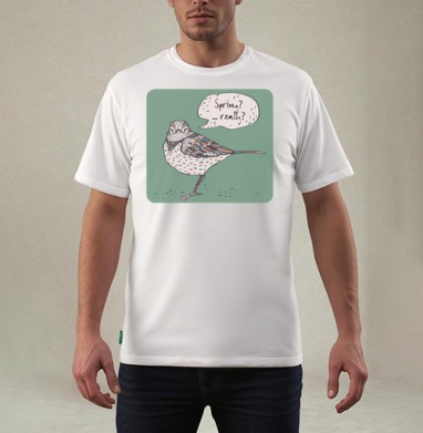 Spring bird / Весенняя птичка, Футболка мужская REGULAR белая