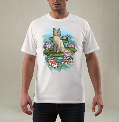 SummerCat / Летний кот, Футболка мужская REGULAR белая