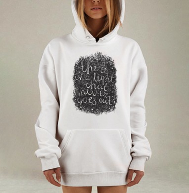 Леттеринг «There is a light that never goes out», Hoodie Mjhigh Dig, оверсайз, утепленная