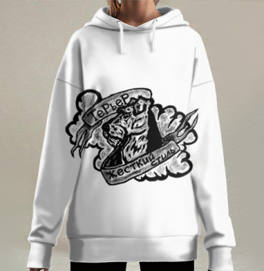 Терьер крепкий характер жесткий стиль, Hoodie Long Oversize 3D